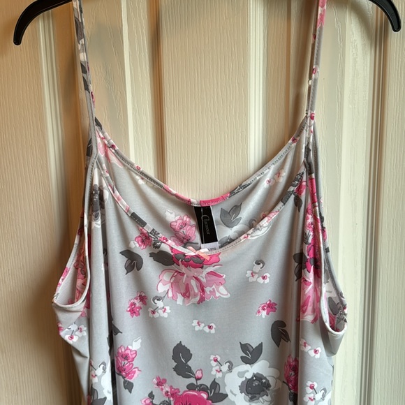 NWT CHARMOUR COOL GRAY FLORAL CHEMISE PJ GOWN 3X - Picture 3 of 7